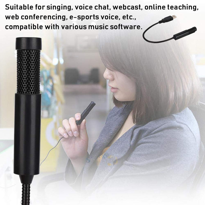 Wired Microphone, SF-558 Dual Condenser Mini Recording Microphone for Singing / Voice Chat / Webcast / Online Teaching / Web Conferencing, Professional Microphones USB Interface