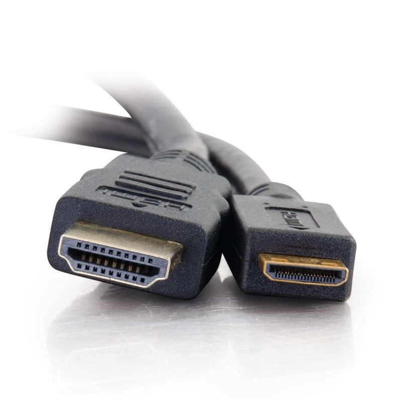 C2G Mini HDMI to HDMI, 4K, High Speed HDMI Cable, Ethernet, 60Hz, 6.6 Feet (2 Meters), Black, Cables to Go 40307 Mini with Ethernet