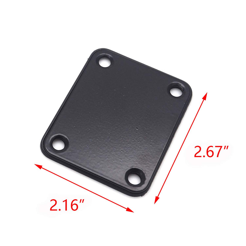 FarBoat 2Pcs Neck Plates Mounting Plate with Screws for Electric Guitars ST Guitars(Black) black