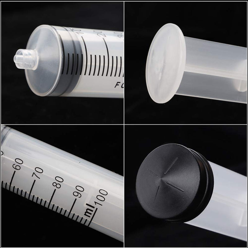 [AUSTRALIA] - DEPEPE 2pcs 100ml Large Plastic Syringe with 2pcs 47in Handy Plastic Tubing and Luer Connections for Scientific Labs, Measuring, Watering, Refilling, Filtration, Feeding 
