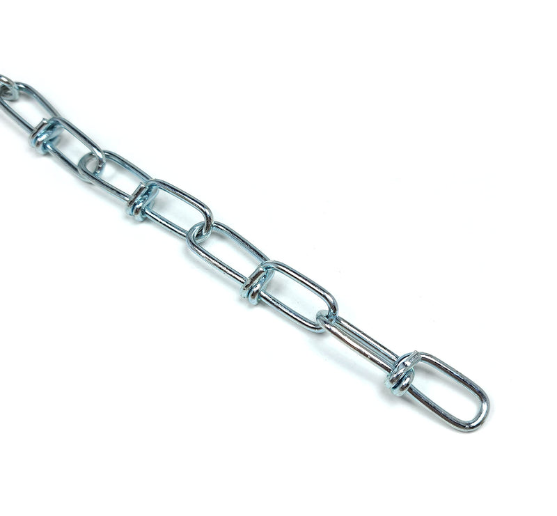 #3 x15ft Zinc-Plated Double Loop Chain, Weldless Link Chain for Hanging Ceiling Fan, Swing, Light, Pots, Utility Chain, Indoor and Outdoor Home Improvement Use. Steel Chain with 90lbs Capacity