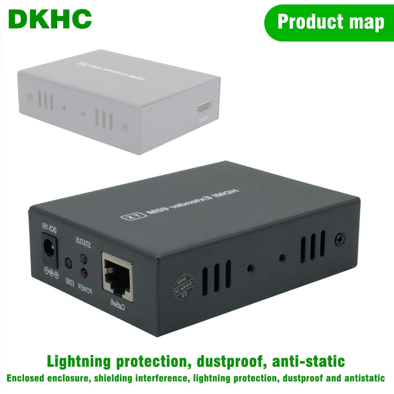 Hdmi Extender,198ft Extend Transmission,hdmi Cat5/6 Exender(1080P@60Hz/3D) Over Cat5e/Cat6/Cat7, High Compatibility and POC Function