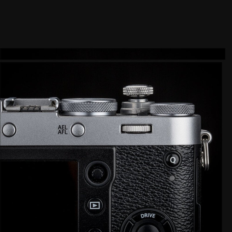 Camera Soft Release Button JJC Shutter Button for Fuji Fujifilm X-E4 X-T4 X-T3 X-T2 X-T30 X-T20 X-T10 X-PRO3 X-PRO2 X-PRO1 X100V X100F X100T X100S X-E3 for Sony RX10 IV III RX1RII RX1R RX1-2 Types Silver+Red&Black