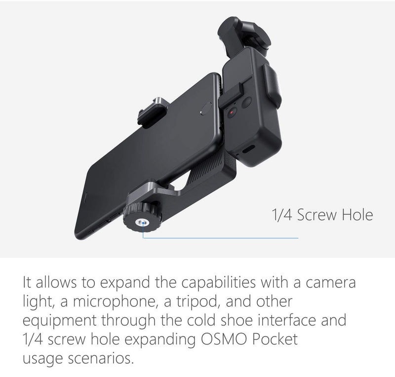 Rantow Stretchable Phone Holder Mobile Bracket Stand Compatible with DJI Osmo Pocket Handheld Gimbal Camera Expansion Holding Extender Mount Stents