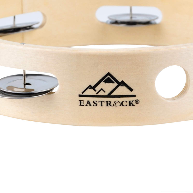 Eastrock Wood Tambourine Ring Metal Jingles Percussion Single Row Instrument Hand Tambourine for Church, KTV,Party (3pack) 3pack