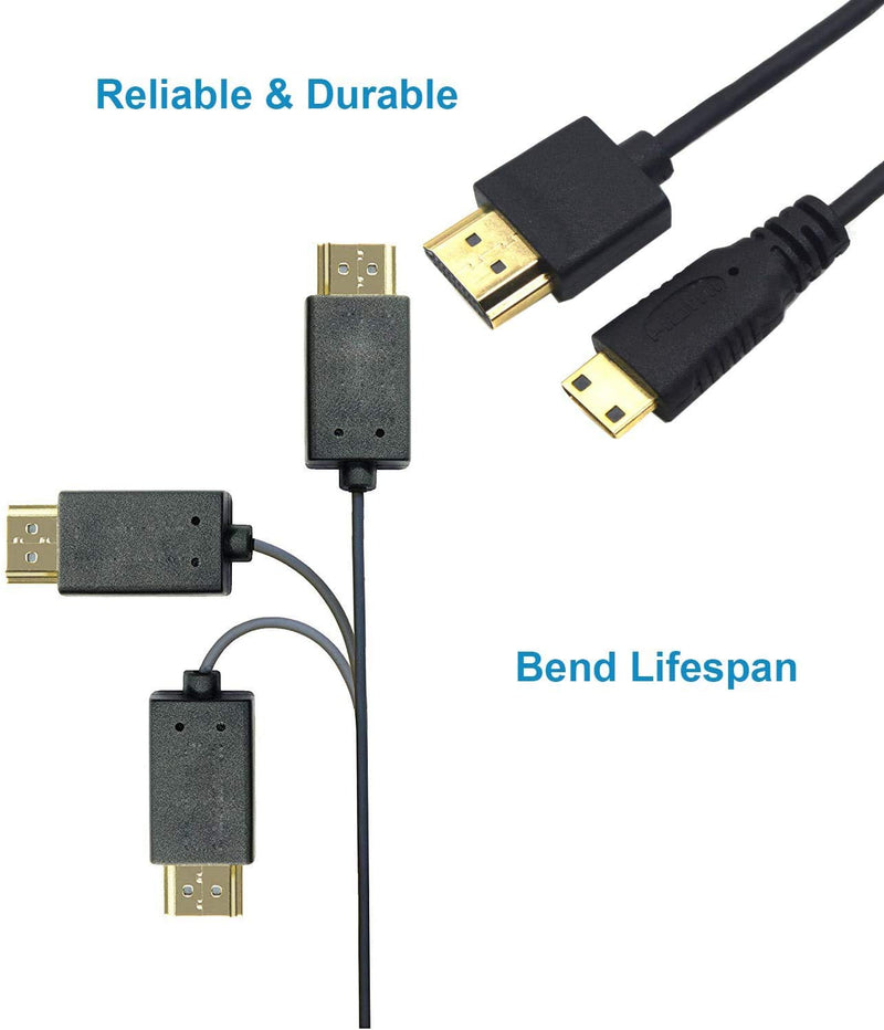 [AUSTRALIA] - Duttek Mini HDMI to HDMI Cable, HDMI to Mini HDMI Cable, Ultra-Thin HDMI Male to Mini HDMI Male Cable Support 4K Ultra HD, 1080p, 3D,for Projector, Monitor, Camcorder(HDMI 2.0) (1M/3 feet) 1M/3 feet 