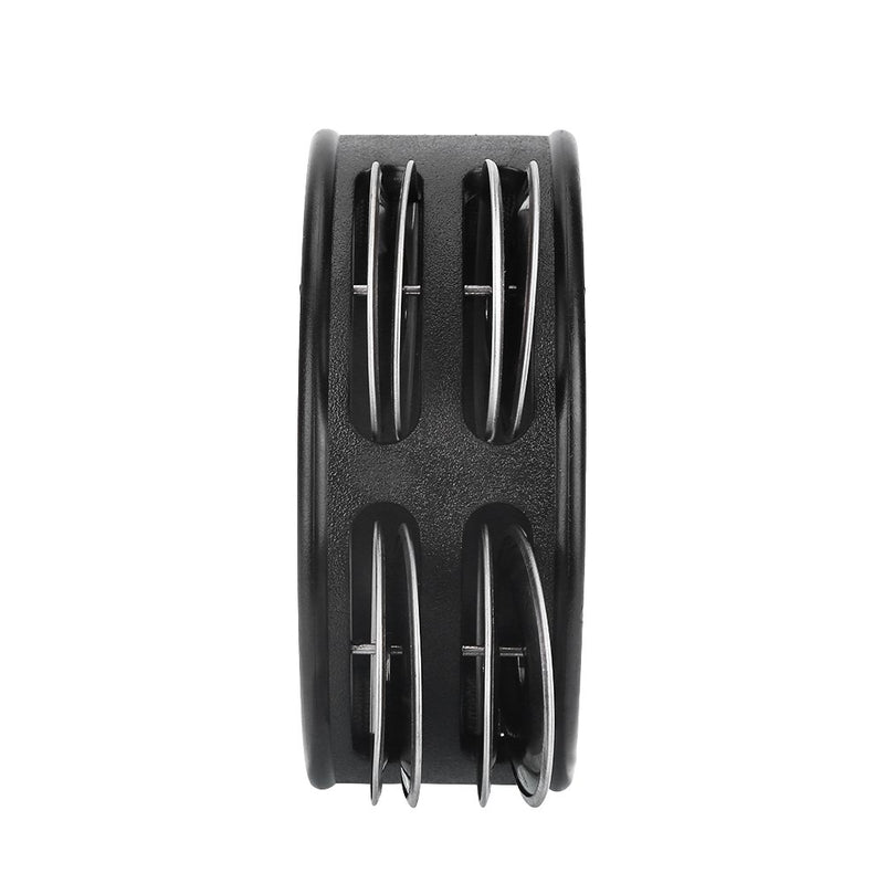 [AUSTRALIA] - Foot Tambourine, 3 Colors Foot Tambourine Percussion Musical Instrument with Metal Jingles Bell for Drum Accessory Instrument(Black) Black 