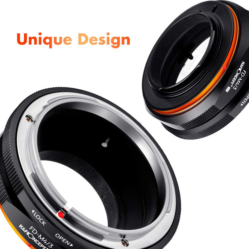 K&F Concept FD to M4/3 Lens Mount Adapter Ring with Matting Varnish Design for Canon FD Lens to Micro Four Thirds M43 Olympus Pen and Panasonic Lumix Cameras FD-M4/3