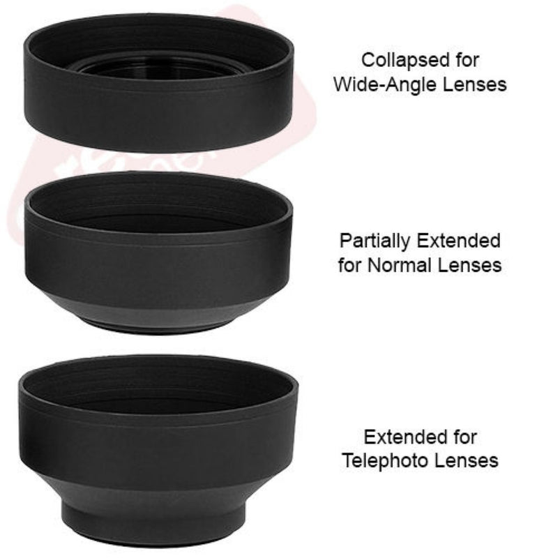 58m Soft Rubber Lens Hood for Canon Rebel T5, T6, T6i, T7i, T8i, EOS 80D, EOS 90D, EOS 77D, SL3 Cameras with Canon EF-S 18-55mm is STM Lens