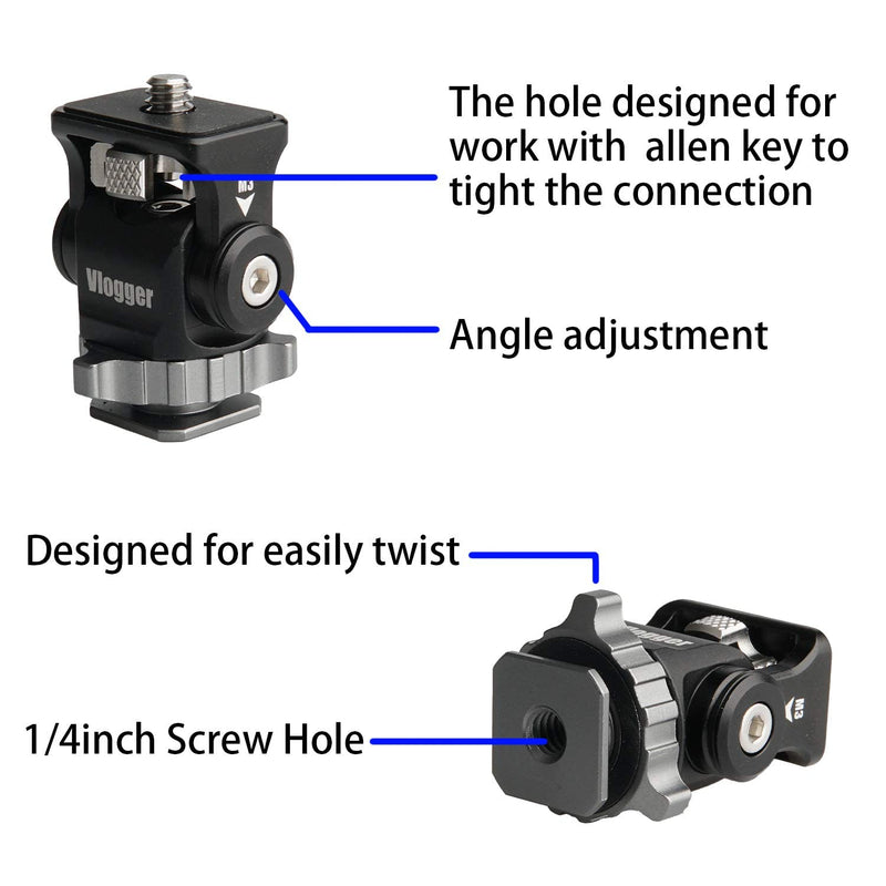 ANDYCINE Camera Monitor Holder, Vlogger Friction Magic Arm Swivel and Tilt with Screw Fixture Camera EDC Tools Box Upgrade Version 1.3 for Video LED Light, Monitors