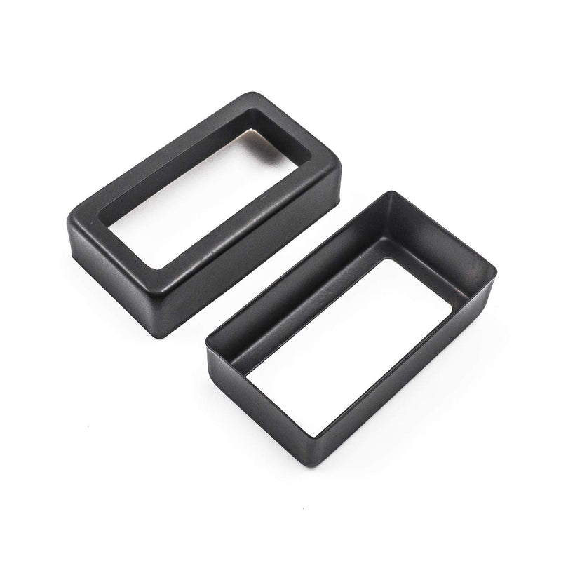 Geesatis Set of 2 Open Style Humbucker Pickup Covers for Electric Guitar, Black, Metal