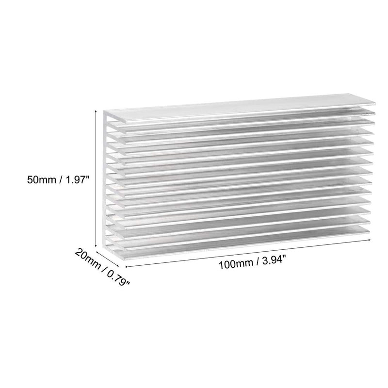 uxcell Electronics Cooler Heatsink for MOS GPU IC Chip Silver 100 x 50 x 20 mm 100x50x20mm