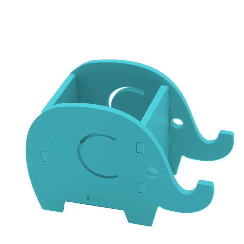 Cell Phone Stand Elephant Pencil Holder Cute Wood Pen Holder Bracket Home Decoration Stationery Organizer with Desk Accessories(Blue) Blue
