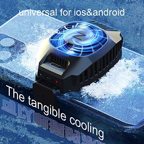 New Designing Phone Cooler with Wireless Charging 10W for iOS and Android Phone-Cooling Fan Designed for Gaming Phone,Suitable for 4-7in Phone Heat Radiation