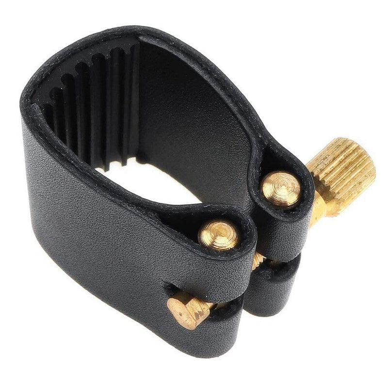 Jiayouy Leather Ligature and Plastic Cap for Clarinet Mouthpiece Black 2pcs