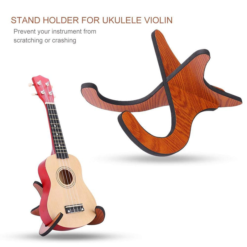 Violin Stand, Wooden Board Detachable Instrument Stand Holder for Ukulele Mandolin Violin Banjo