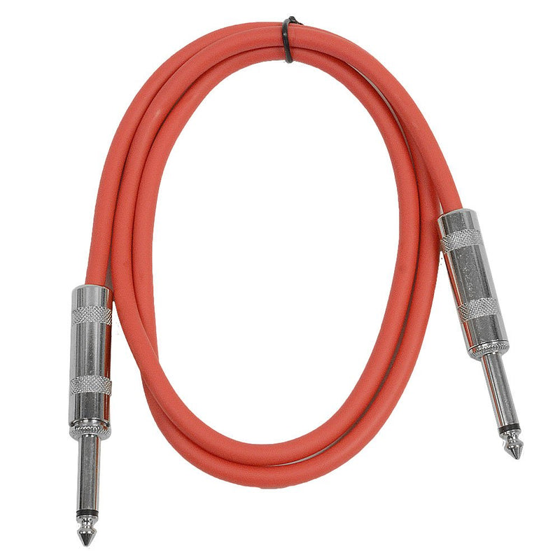 [AUSTRALIA] - Seismic Audio SASTSX-2Red-6PK 2-Feet TS 1/4-Inch Guitar, Instrument, or Patch Cable, Red 