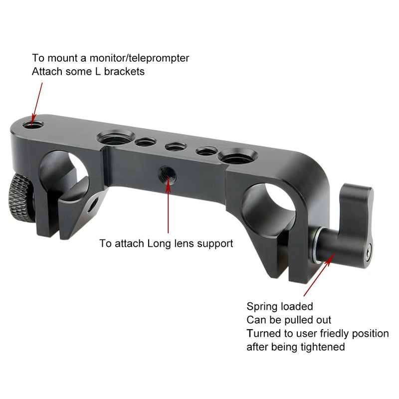 NICEYRIG Long Lens Support Bracket Height Adjustable with 15mm Rod Clamp for DSLR Camera Shoulder Rig