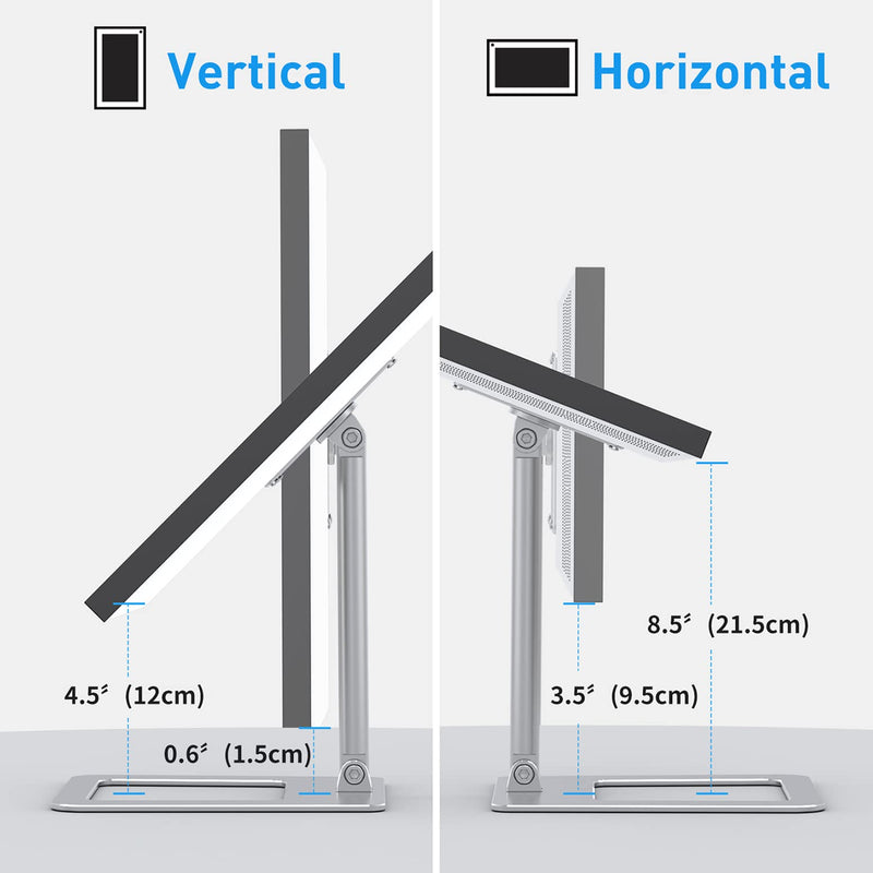 Almoz Tilt Stand for Show 15, Raise Up to 7" from Desk, Rotate 360° Vertically, Desktop Show 15 Mount with Sturdy Aluminum Materia and Stable Big Base, Black (Metallic) metallic