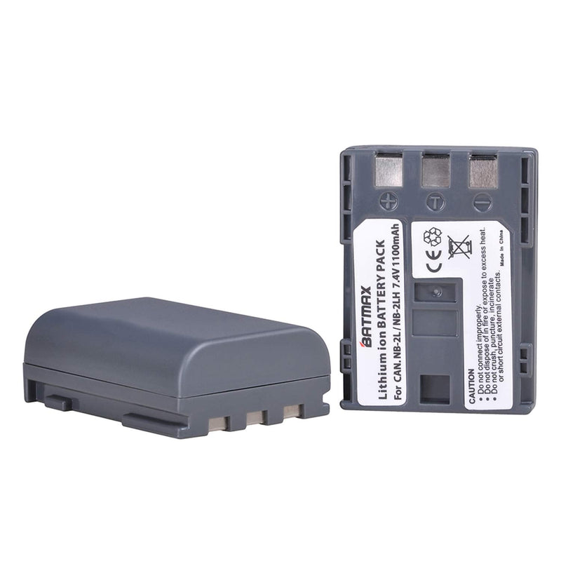 [AUSTRALIA] - Batmax 2Pcs NB-2L NB-2LH Battery + Built-in USB LED Charger for Canon PowerShot G7 G9 S80 S70 S60 S50 S45 S40 S30, Canon DC410 DC420 EOS 350D 400D Digital Rebel XT XTi, VIXIA HF R10 