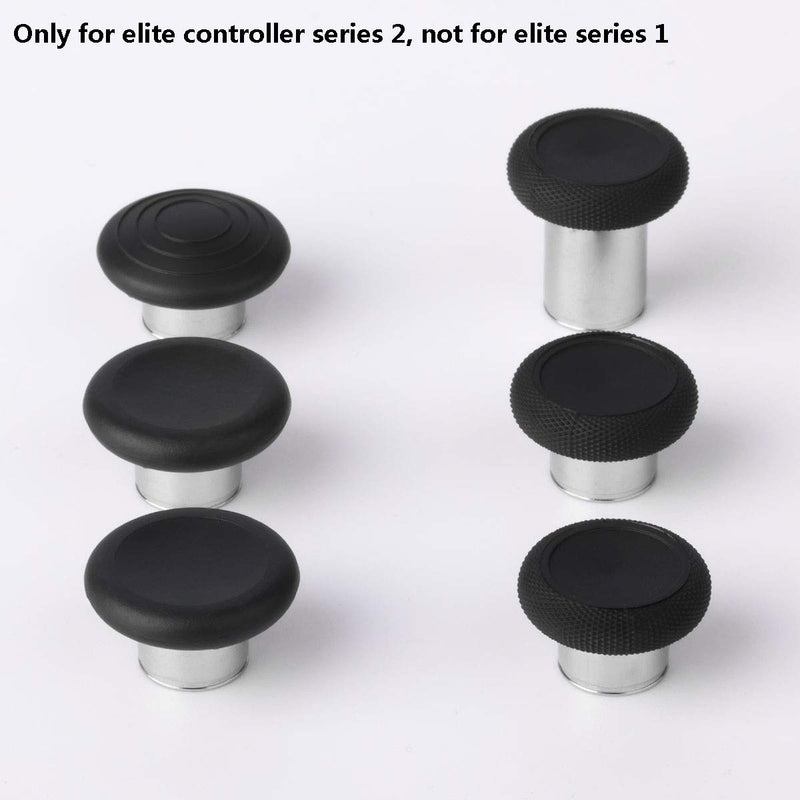 6 in 1 Elite Series 2(Model 1797) Metal Mod Swap Thumbsticks Joysticks, Magnetic Analog Stick Grips Replacement Parts for Xbox One Elite Controller Series 2 (Black)