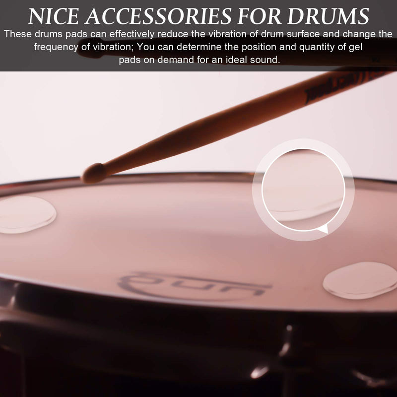 48 Pieces Drum Dampeners Gel Pads Silicone Drum Silencers Soft Drum Dampening Gel Pads Drum Mute Pads for Drums Tone Control (Transparent) Transparent
