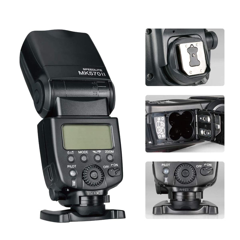 Meike MK570II Manual Camera Flash Speedlite with LCD Display Compatible with Nikon Pentax Panasonic Olympus Fujifilm DSLR Mirrorless Cameras with Hot Shoe