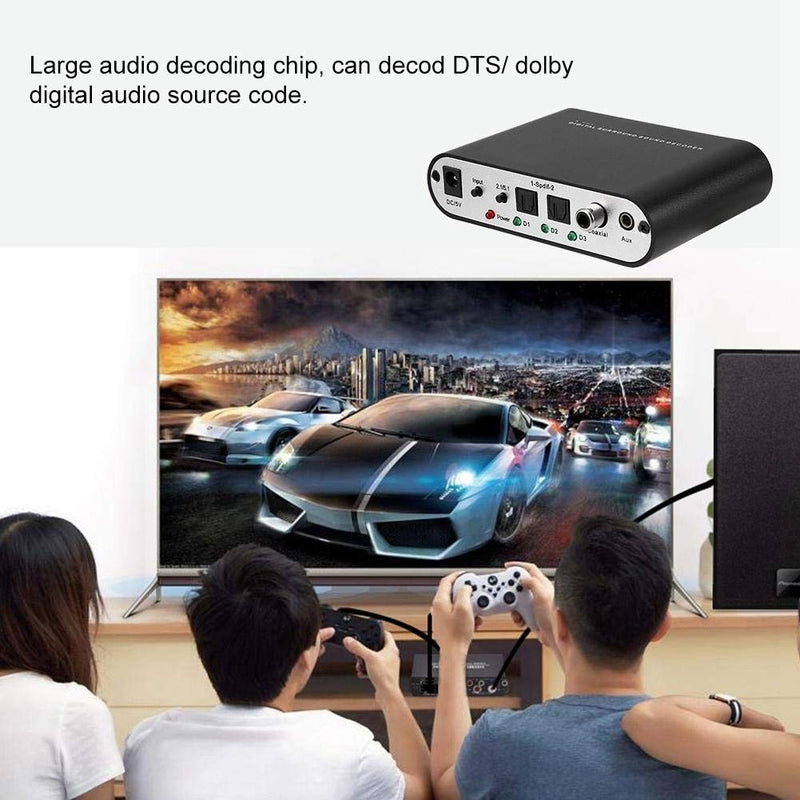 DAC Audio Digital to Analog Converter , Digital DTS Channel Decoder 5.1 Audio Converter Optical Fiber Coaxial Sound Adapter for PS3 HD DVD PS4