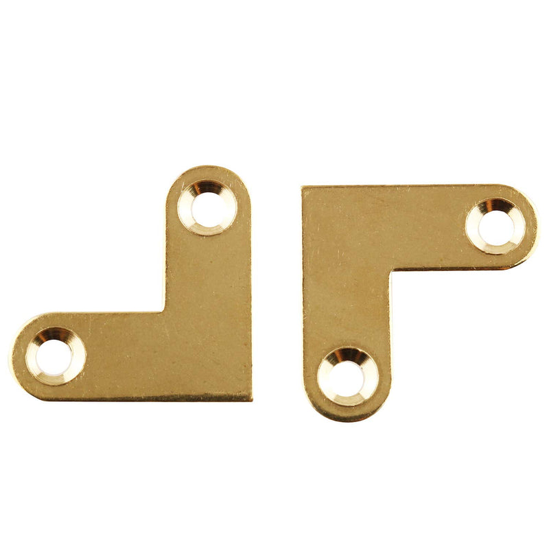JCBIZ 6pcs 27x10mm Right Angle Copper Corner Bracket Gold Color Flat Corner Brace Plate Support Drawer Fixed Corner Code Antique L Shape Brass Bracket Joint