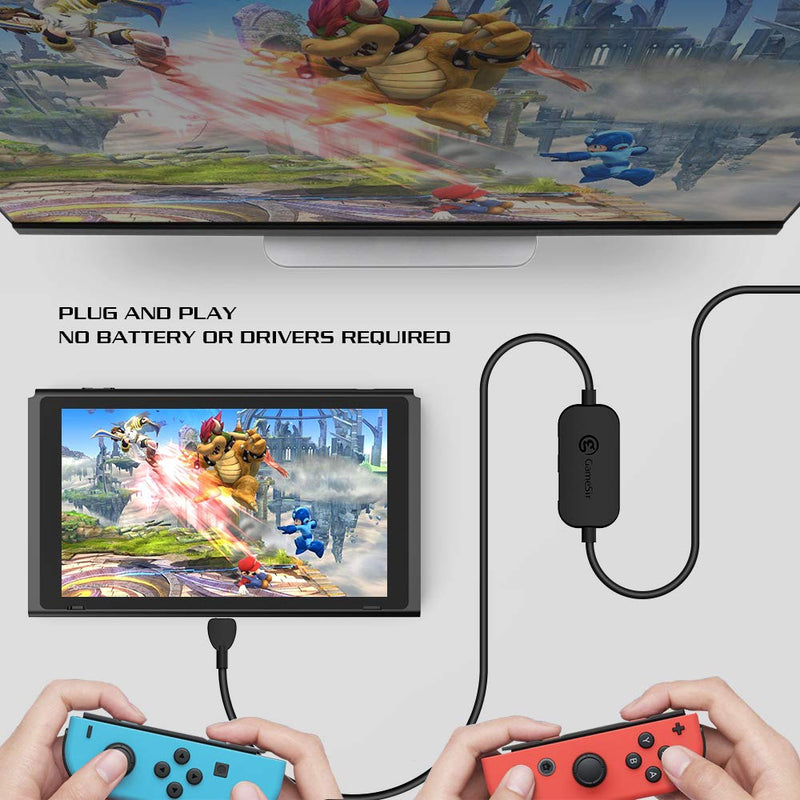 GameSir GTV120 USB-C to HDMI Cable High Speed enables Switch to be Connected to 2.4G Wireless Headphone, GameSir VX, TV or Computer Monitor