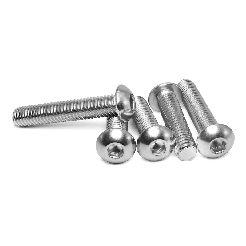 Cicidorai M5-0.8 x 40mm Button Head Socket Cap Bolts Screws, 304 Stainless Steel 18-8, Allen Socket Drive, Full Machine Threads, Quantity 25 M5 x 40mm(25 PCS)