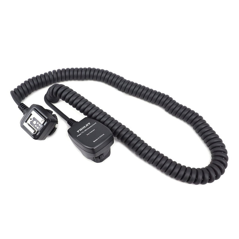 PHOLSY 6.5' / 2 m E-TTL Off Camera Flash Speedlite Sync Cord Hot Shoe Cord Compatible with Canon T8i, T7i, T6, T6i, T6s, T5, T5i, SL3, 90D, 80D, 77D, 70D, 7D, 6D, 5D, M3, M5, M6 etc, Replaces OC-E3