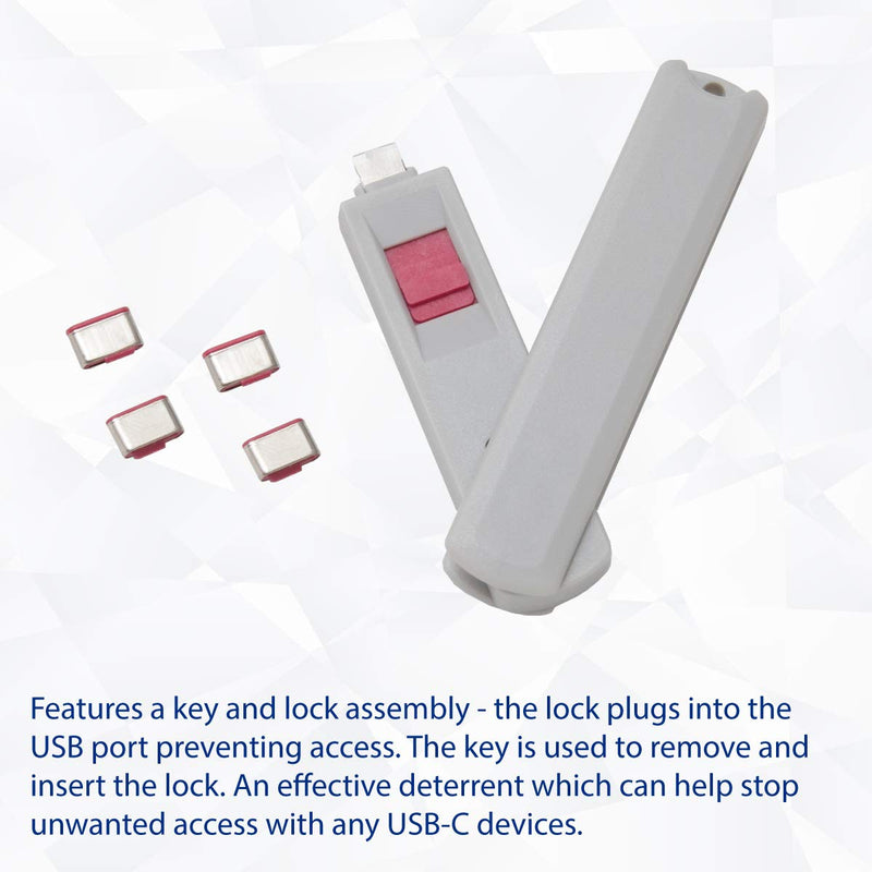 Syba 4 Piece USB-C Type-C Port Blocker with Removal Tool SY-ACC20222
