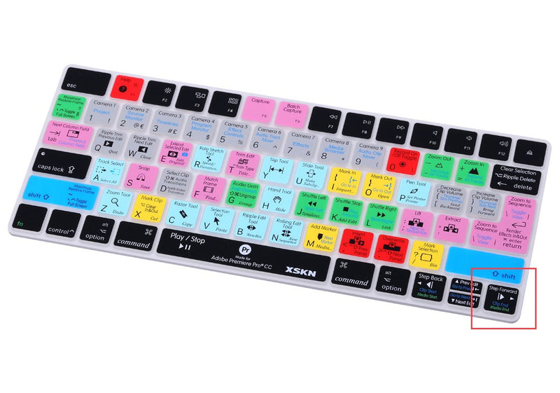 XSKN Adobe Premiere Shortcut Keyboard Silicone Cover Skin for Apple Magic Keyboard US and EU Layout Both (MLA22LL/A) (MLA22B/A)