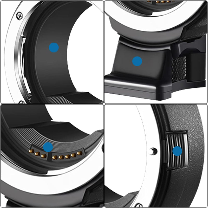 Auto Focus Lens Adapter EF-EOS R Lens Mount Ring Converter Compatible for Canon EF/EF-S Lens to RP R5 R6 Camera