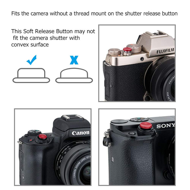 2X Camera Shutter Button Cap for Sony ZV-E10 ZV-1 A7C A6000 A6100 A6300 A6400 A6500 A6600 A5100 A7SIII A7SII A7RII A7II RX100 VII VI V IV III for Canon G7X Mark III II G9X Mark II SX740 SX730 SX720 Dark Red