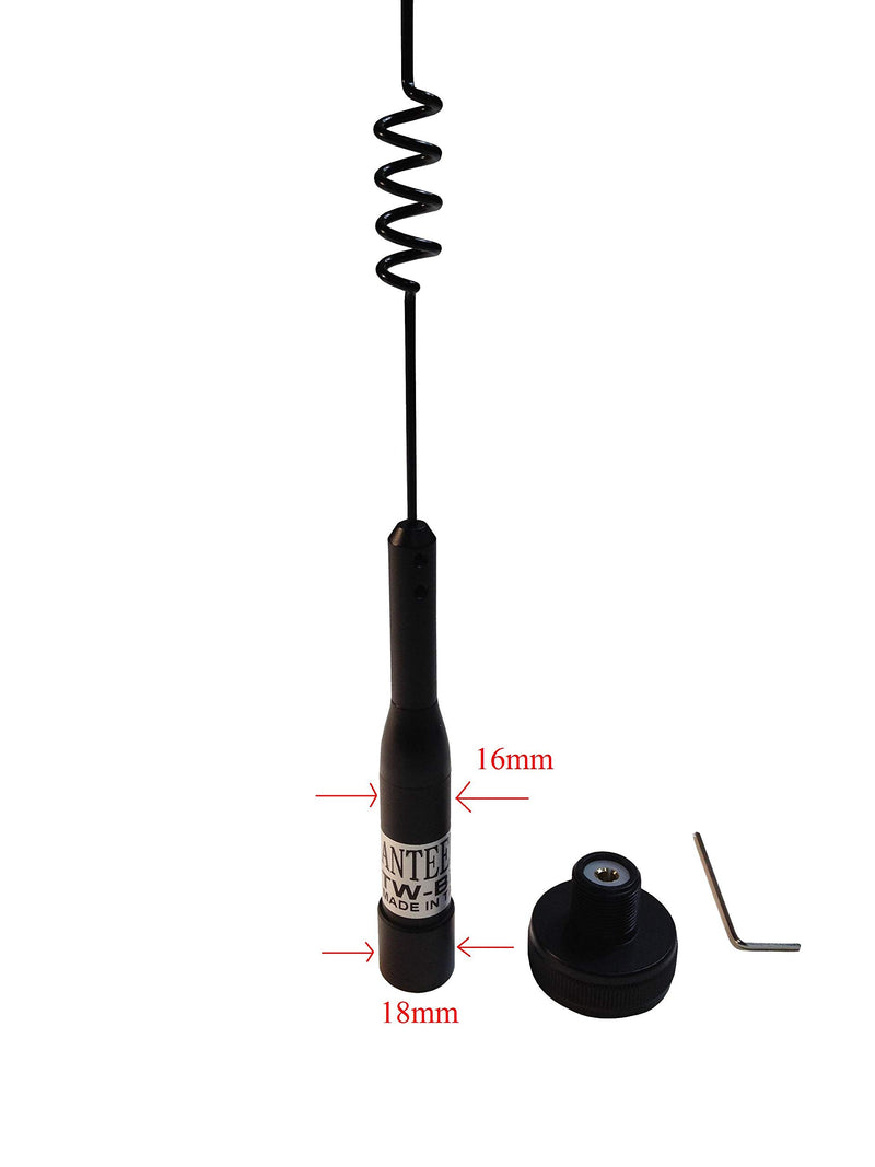 Anteenna TW-BB-0 Ham Mobile Antenna for Motorcycle with UHF Male Connector 144/440MHz VHF/UHF 2m/70cm Max Powr 60W 1 PC Free Black Color of Adaptor Connector NMO to UHF Female (SO-239)