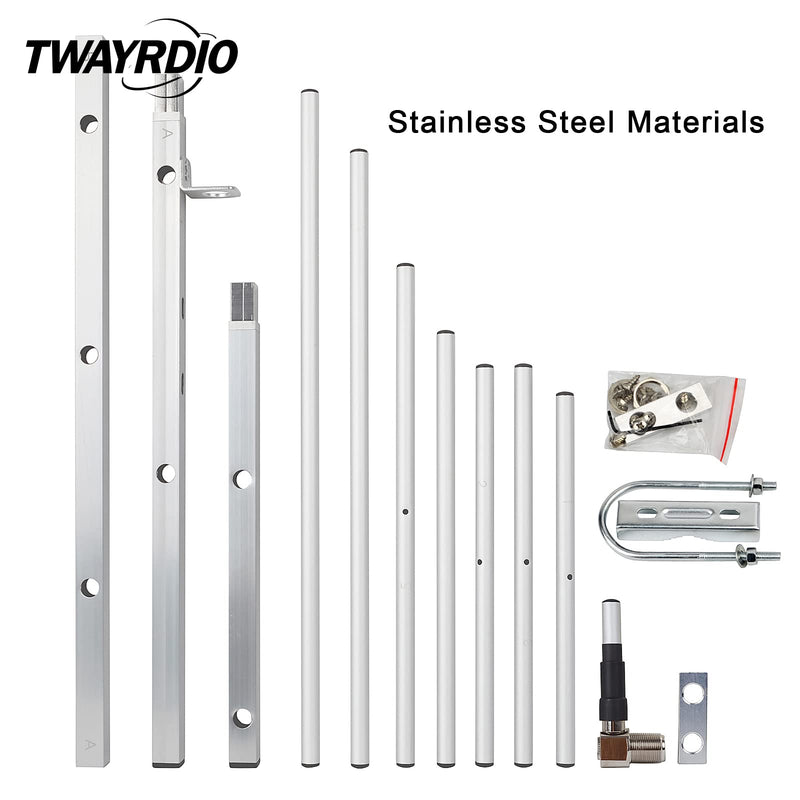 TWAYRDIO UHF Yagi Antenna SL16 Female Connector 400-470MHz 100W High Gain 11dBi Aluminum Alloy Radio Antenna for Ham Radio Mobile Transceivers Repeaters TW-YG07