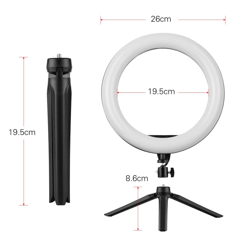Andoer 10 inch RGB LED Selfie Ring Light with Tripod Stand Phone Holder - 29 Lighting Modes Dimmable USB Powered for Live Video Selfie Makeup Vlog