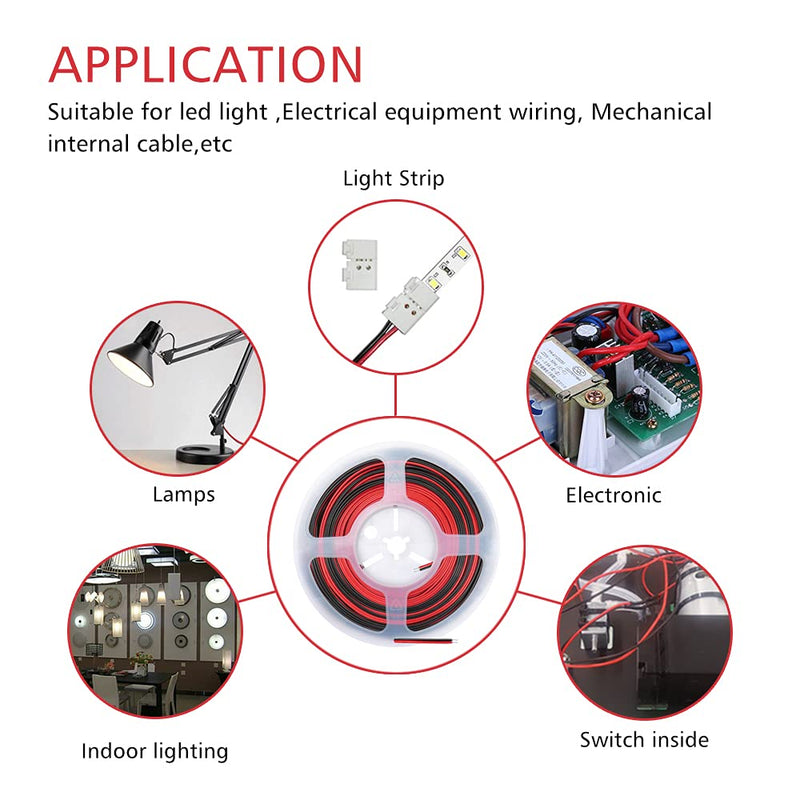 100ft 2pin Extension Cable, 22AWG Wire Cord for Led Strips, Boat Lights Wire for Pontoon Kayak Navigation Bow 100ft