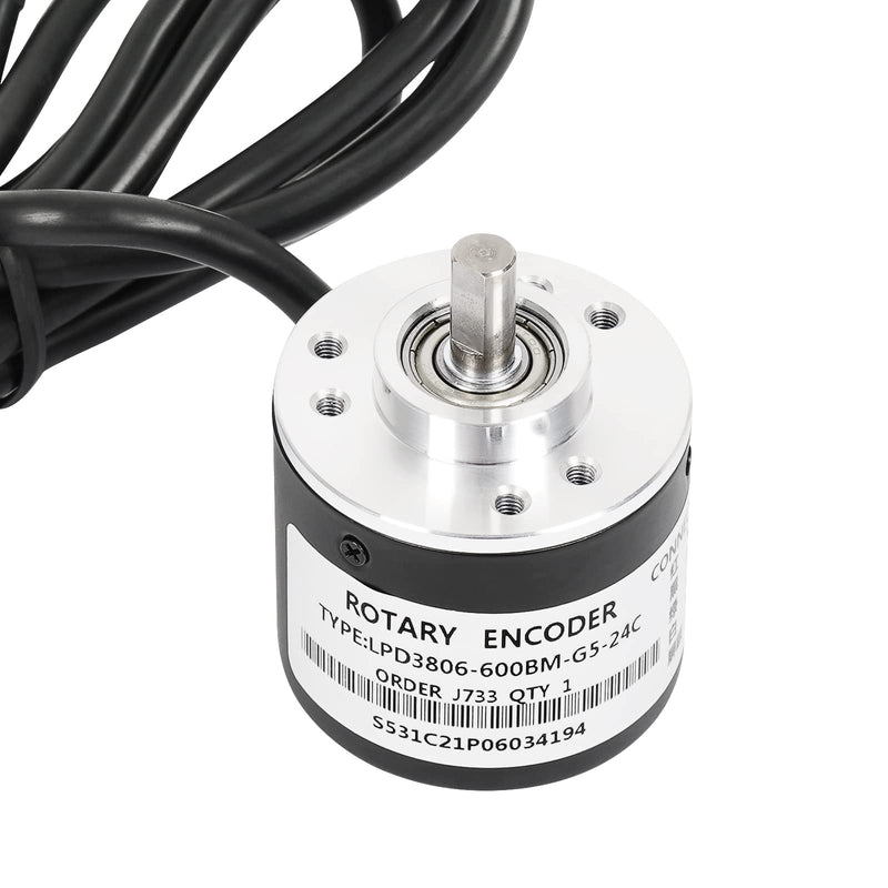 Signswise Incremental Optical Rotary Encoder for Arduino 600P/R Wide Voltage Power Supply DC 5-24V 6mm Shaft Quadrature 600 P/R