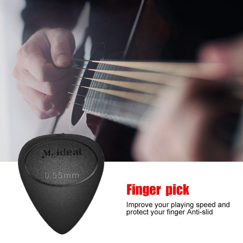 Tbest Guitar Finger Protectors- 20 Silica Gel Fingertip Protector + 10 Finger Pick (Black) + 1 Finger Pick Clip + 4 Celluloid Finger Pick + 2 Music Book Page Clip + Plastic Box