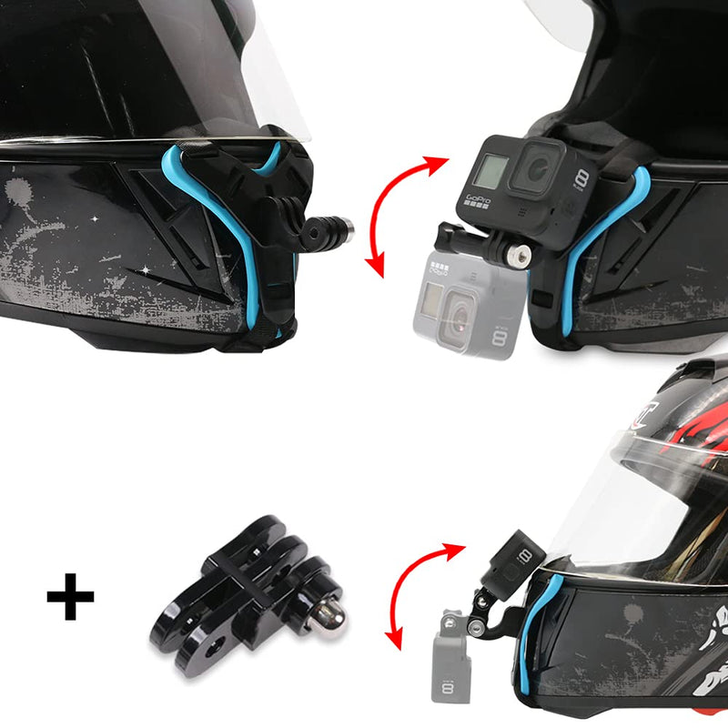 SUREWO Motorcycle Helmet Chin Strap Mount for GoPro Hero 10/9/8/7/(2018)/6/5 Black,DJI Osmo Action 2,Insta360 ONE R,AKASO/Campark/YI and More