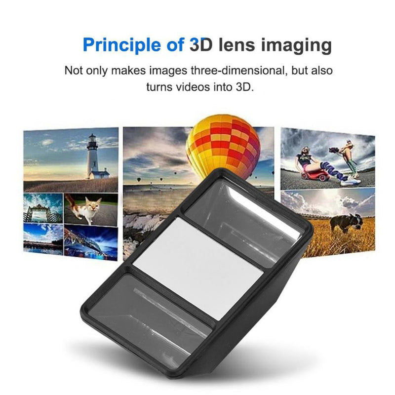 Richer-R Universal 3D Phone Lens,External Mini Stereo Photograph Stereoscopic Vision Camera Lens with Clip,3D Lens VR Phone Stereoscopic Camera Lens for Cellphone Tablet