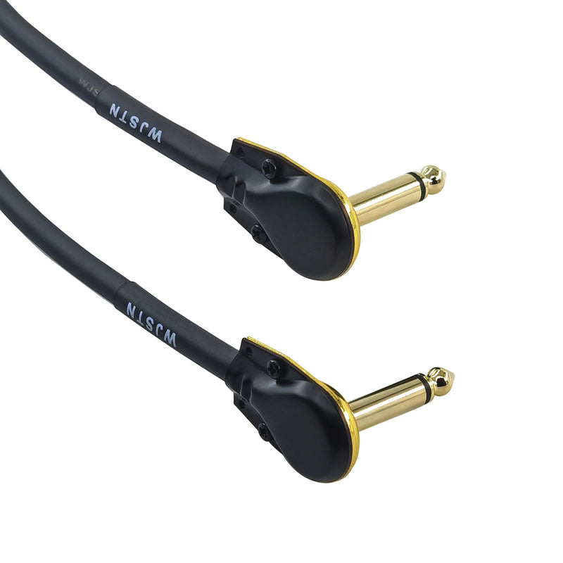 WJSTN Right Angle 6.35 mm Male to 6.35 Female Adapter Gold Plated ¼ inch ts to ts Pancake Type Connectors Cable for Speaker Patch Guitar (TS Male to TS Female) TS Male to TS Female