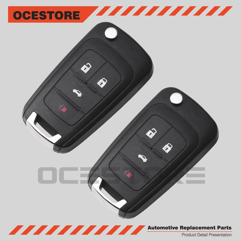 [AUSTRALIA] - OCESTORE 2Pcs Car Key Fob Keyless Flip Entry Remote OHT01060512 4-btn Compatible with Allure Camaro Malibu Terrain Cruze Equinox Impala Lacrosse Regal Verano Encore KR55WK50073 