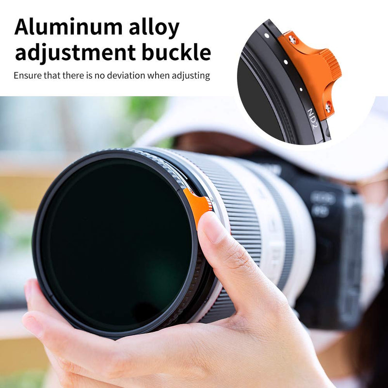 [AUSTRALIA] - K&F Concept 52mm Variable ND Filter ND2-ND400 (1-9 Stops) with Putter HD 28 Multi-Layer Coatings Import AGC Glass Adjustable Neutral Density Filter for Camera Lens 