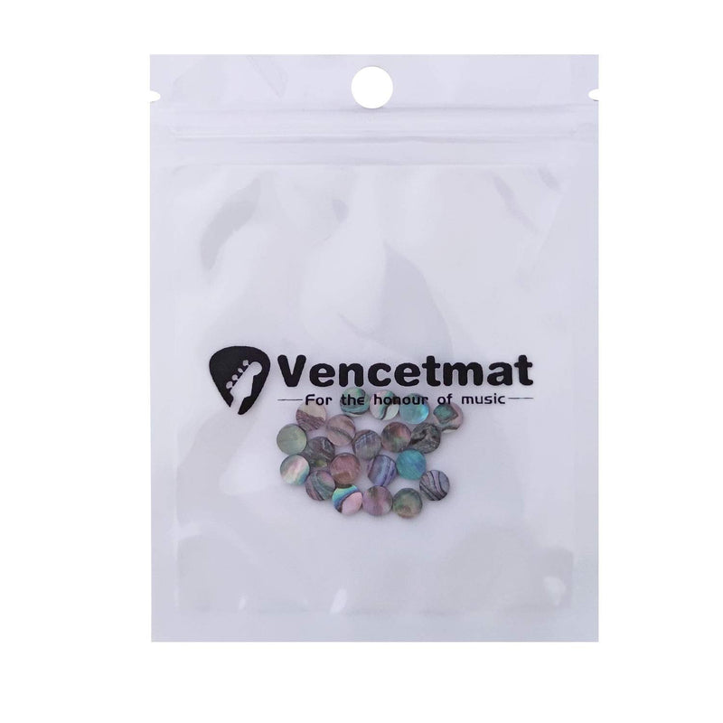 Vencetmat Guitar Fingerboard Abalone Dot, Fret Marker Inlay, Pure Shell, 6mm Diameter,2mm Thickness, Pack of 20