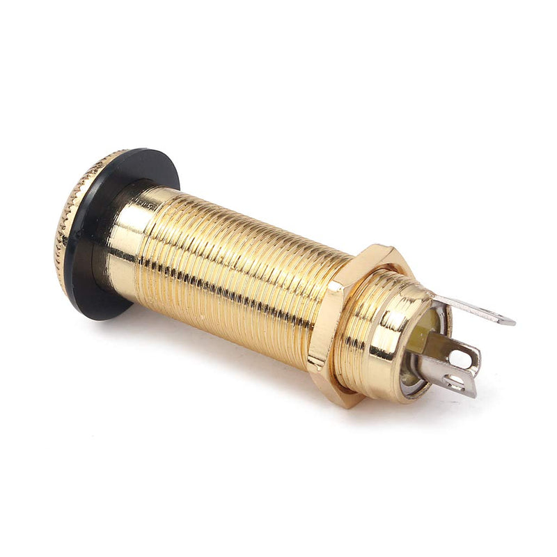 Alnicov Stereo Copper Guitar Bass Barrel Jack Cylinder Input/Output Jacks 4 Pins Gold
