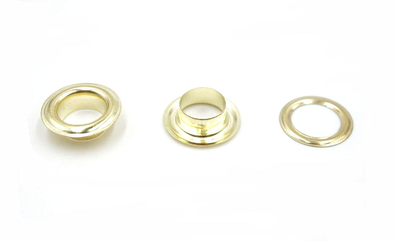 INNETOC 120 Sets - Brass Grommet Eyelets 10mm 3/8" Inside Diameter 800# with Setting Tool for Canvas Curtain Leather DIY Projects (3/8", Mixed) Mix 3/8''